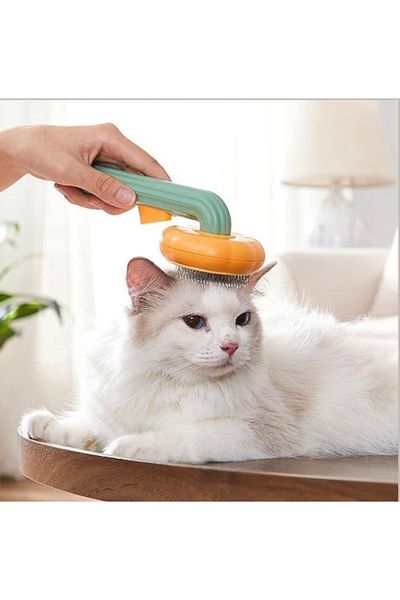 KÜÇÜK EW Automatic Pets Brush with Keys - Cat Dog Hair Collector Comb