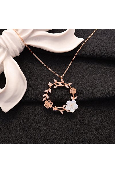 LINTERNA 925 Ayar Gümüş Manolya Çiçeği Sedef Kolye