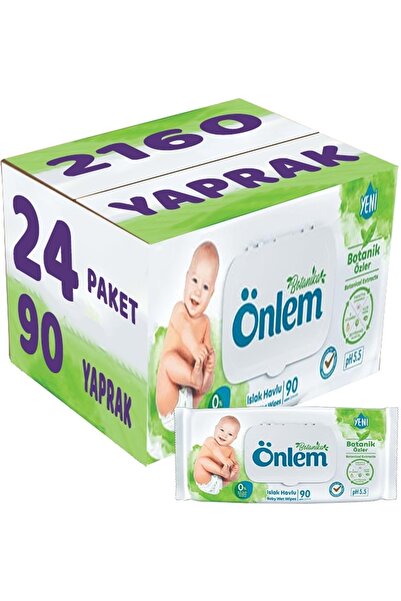 ÖNLEM مناديل مبللة 90 ورقة بخلاصة بوتانيكا (مجموعة من 24) 2160 ورقة بغطاء بلا...