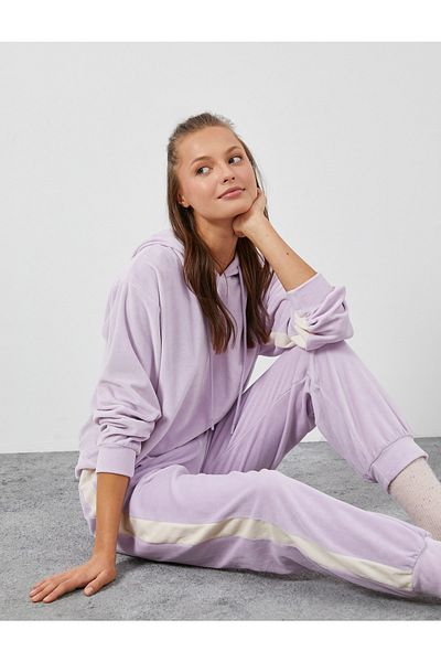 Koton Pantaloni de pijama Jogger din catifea tricotati