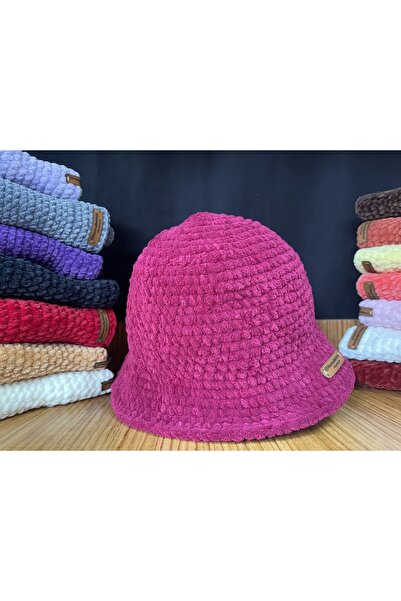 Hanımeller Fuşya Örme Şapka