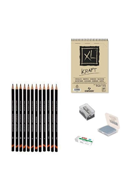 Derwent Sketch Starter Set 8 + Graduated Pen + A5 Notebook + Dispenser Set + ...