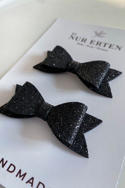 By Nur Erten Glittery Bow Glitter Sparkling Children's Buckle