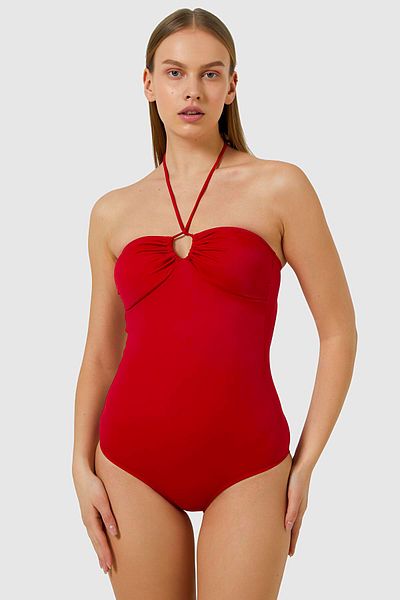 AYYILDIZ Badeanzug - Rot - Unifarben