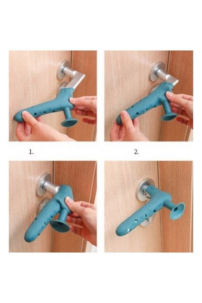 safestore 4-Piece Flexible Elastic Door Handle Stopper Wall Protector Door Safety Stopper