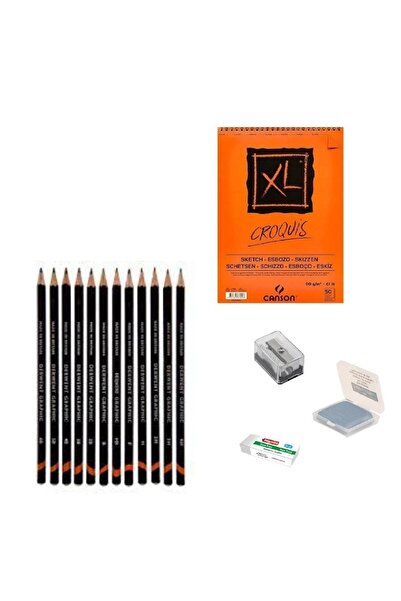 Derwent Sketch Starter Set 3 + Graduated Pen + A5 Notebook + Dispenser Set + ...