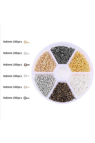 yiğit aksesuar 600 Pieces Epoxy Jewelry Screw Set Jewelry Making Supplies