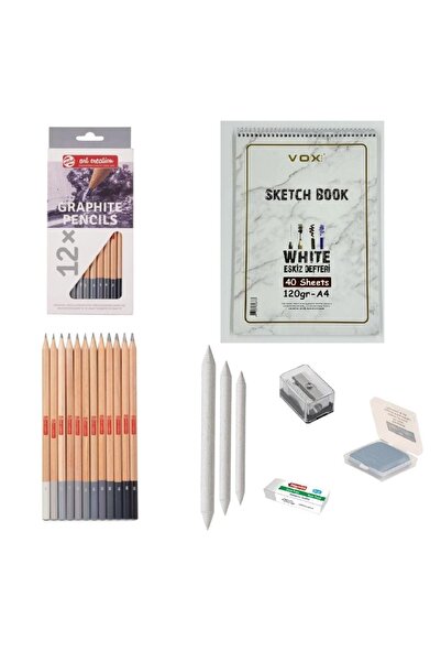 Bruynzeel Eskiz Başlangıç Seti 8 + Dereceli Kalem + A5 Defter + Dağıtıcı Set ...