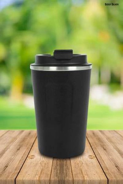 SEDEF SİLVER Double Layer 380 mL Small Stainless Steel Leak Proof In-Car Cup Thermos Mug Tea Thermos