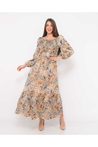 CİXAPLE Floral Elastic Chiffon