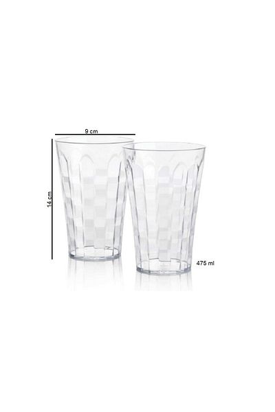 Tupperware Diamond Glass Set of 2 475 Ml Transparent Glasses