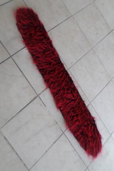 Işır Renault 12 Compatible Glove Box Cover Plush Fabric Red Black