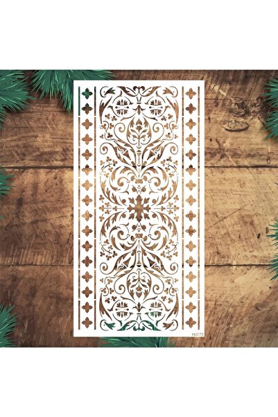 STENCİLTASARIM Stencil Tasarım Hd075 Bordür Duvar Ahşap Cam Boyama Deseni