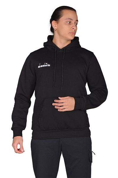 Diadora Bergamo - Мъжки черен памучен спортен суитшърт - Ddber1030016