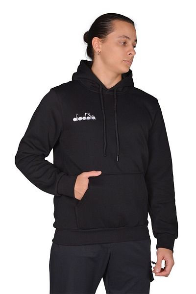 Diadora Bergamo - Мъжки черен памучен спортен суитшърт - Ddber1030016