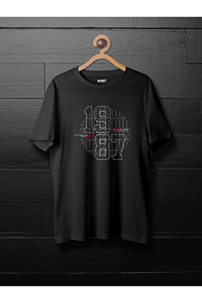 Tişört Baskı Tricou negru unisex K-art 1987 Designed