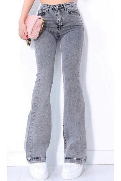 LİMABEL Zoe Smoked Flare Jeans High Waist Flare Jeans Comfortable (Εξαιρετικά Άνετα)