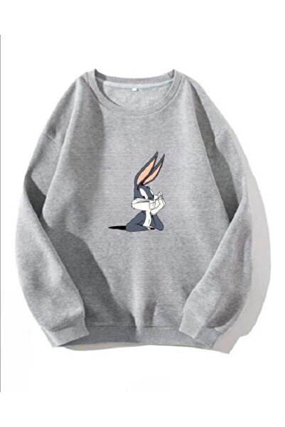 My Blog Hanorac gri cu imprimeu Bugs Bunny