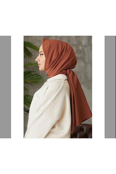 Narine Γυναικείο Hijab Cotton Cazz Shawl Model-σοκολάτα