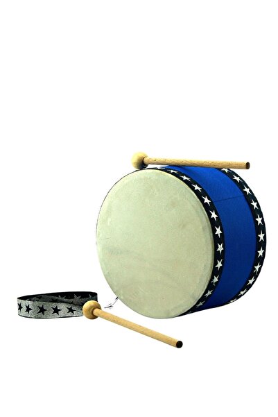 harikastore Orjinal Deri Askılı Çocuk Davulu Mavi (anaokullarının Tercihi Dav...