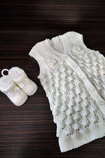 Çt Çeyizci Tekstil Baby Vest Knitwear Baby Bow Booties Gift
