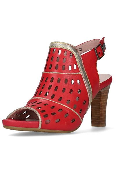 LAURA VITA Sandalette - Rot - Blockabsatz