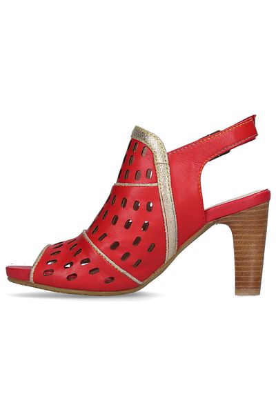 LAURA VITA Sandalette - Rot - Blockabsatz