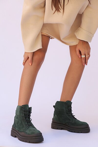 ELİT SHOES Laney Hakiki Deri Bağcıklı Kadın Postal