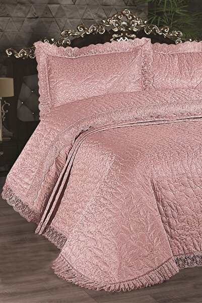 bursa çeyiz Fransız Güpürlü Kdk Yatak Örtüsü - 3 Parça