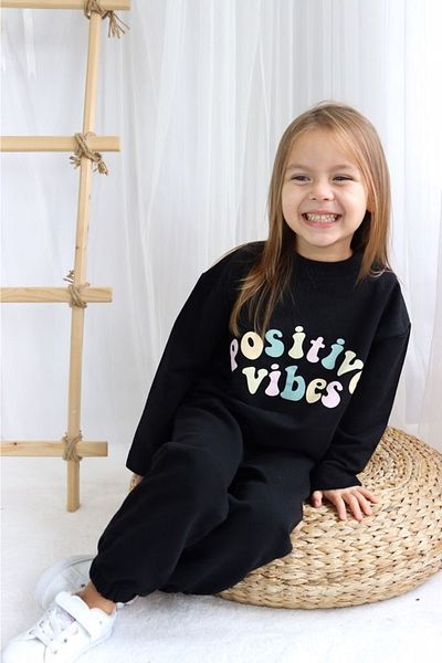 le petit sole Positive Vibes Girls' Bottom-Top Set