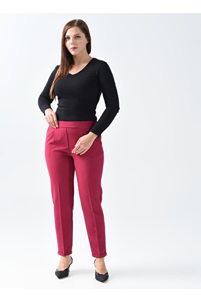 Selen Normal Bel Standart Fuşya Kadın Pantolon 22ksl5939