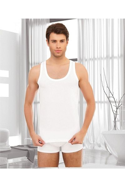 Pyjama Familya Ανδρικό Βαμβακερό Αθλητής 6 Τεμάχια Λευκό