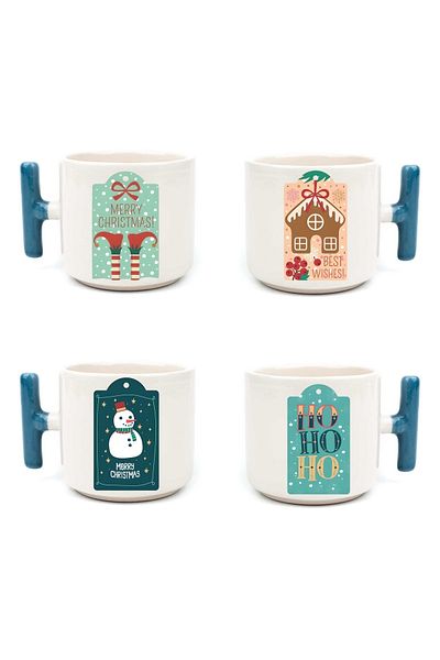 BUBESTORE Quadruple New Year Label Double Turkish Coffee Cup