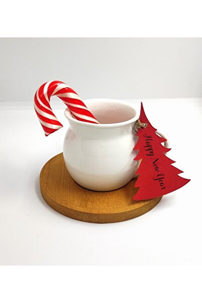 Genel Markalar Yılbaşına Özel Bambulu Porselen Fincan & Yeni Yıl Baston Şekeri