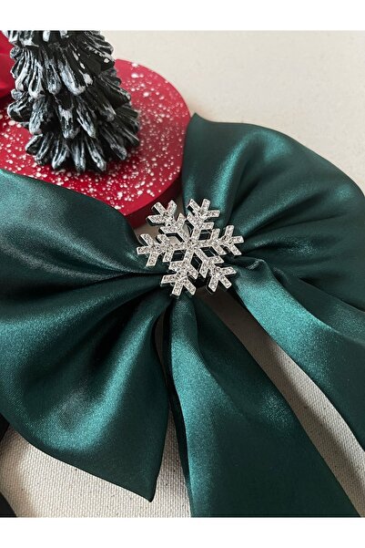 WAHSHE مشبك من الساتان على شكل فيونكة ندفة الثلج