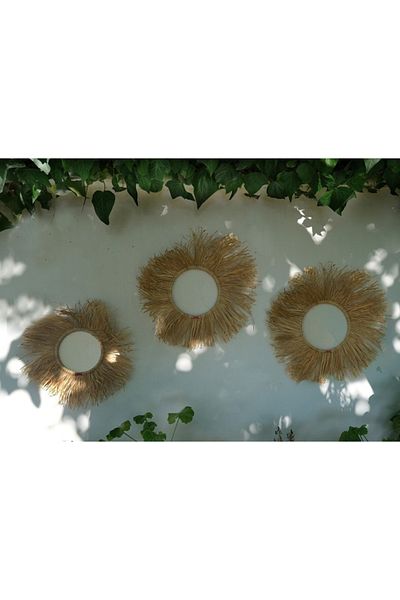casadilegno Φυσικό στολίδι τοίχου Raffia Bohemian (45 cm)