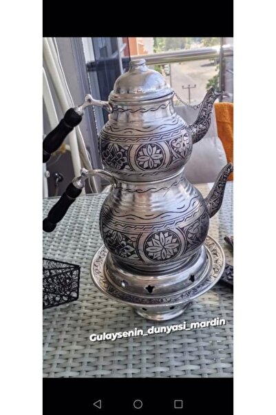 Gulaysenindunyasimardin Bakır Otantik Oyma Nakışlı Osmanlı Ocaklı Çaydanlık