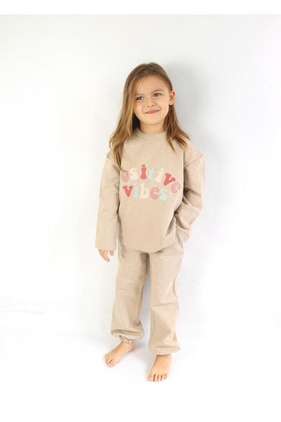 le petit sole Positive Vibes Girls' Bottom-Top Set