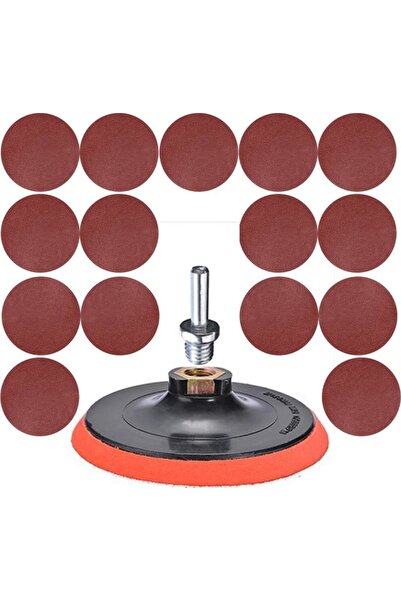 Hesaplı Hırdavat Ugr Cırt Zımpara Seti + Matkap Aparatı 115 Mm 17 Parça