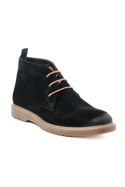 John May Men's Boots Ka-bc10801 Casual Black Suede+tan Bambi