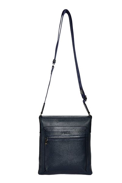 Eminsa Men's Navy Blue Genuine Leather Thin Shoulder Bag