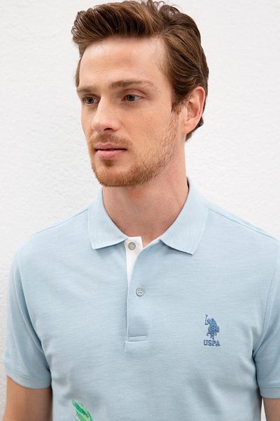 U.S. Polo Assn. Ανδρικό ελαφρύ μπλουζάκι Indigo Polo με λαιμόκοψη