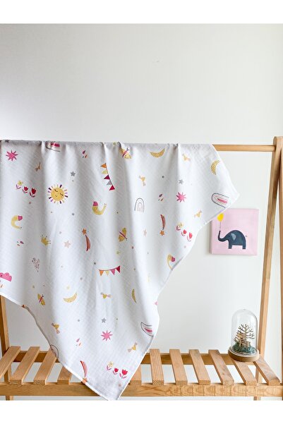 Le Petite Histoire بطانية موسلين منقوشة متعددة الأغراض 100x85 سم