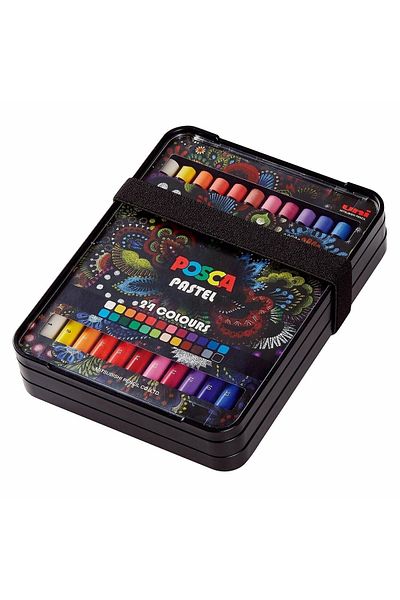 Uni Posca Oil & Wax Pastel Oil Pastel Paint Set 24 Colors Full Size