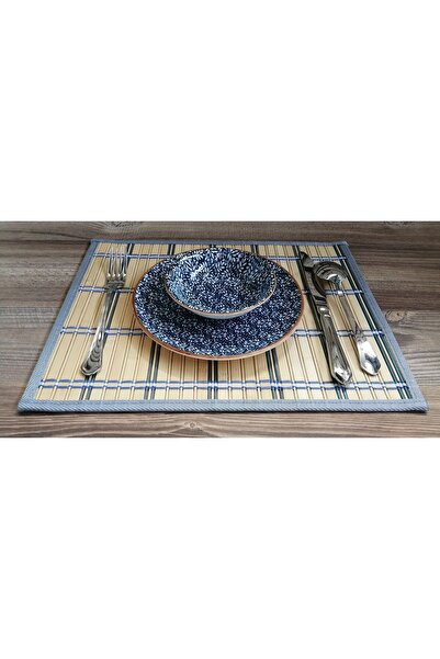 AMERİKAN Serving Wicker Rectangular Blue Color (30*40 CM)
