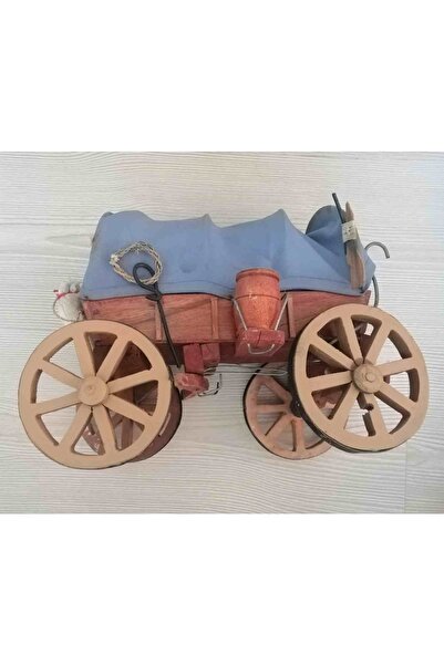 SANAT TACİRİ Antika Ahşap At Arabası El Yapımı Oyuncak Araba