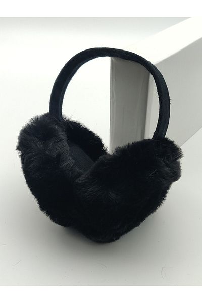 AXE SPORTSWEAR Winter Black Soft Textured Foldable Folding Plush Ear Warmer Protective Big Headphones