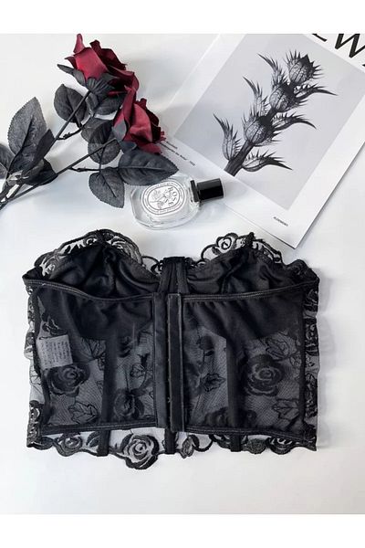 eos lingerie Bustieră cu sârmă cu broderie florală neagră