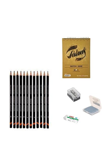 Derwent Sketch Starter Set 10 + Graduated Pen + A5 Notebook + Dispenser Set +...