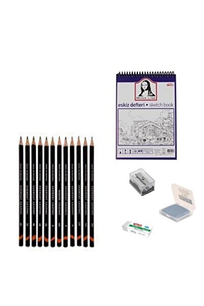 Derwent Sketch Starter Set 7 + Graduated Pen + A5 Notebook + Dispenser Set + ...